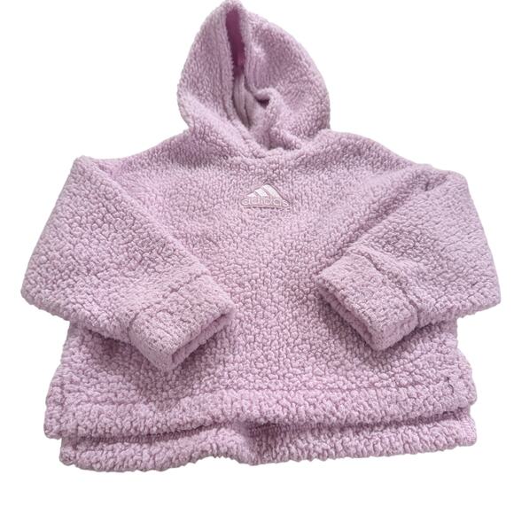 adidas Other - Adidas Pink Toddler 3T Sherpa Like Hooded Pullover